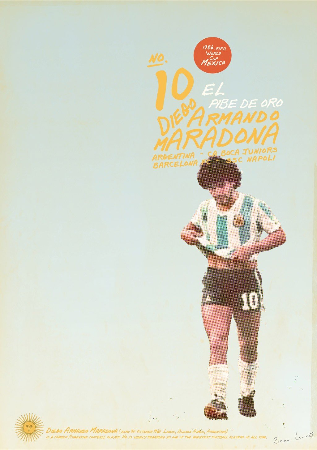 Poster de football Diego Armando Maradona 1986