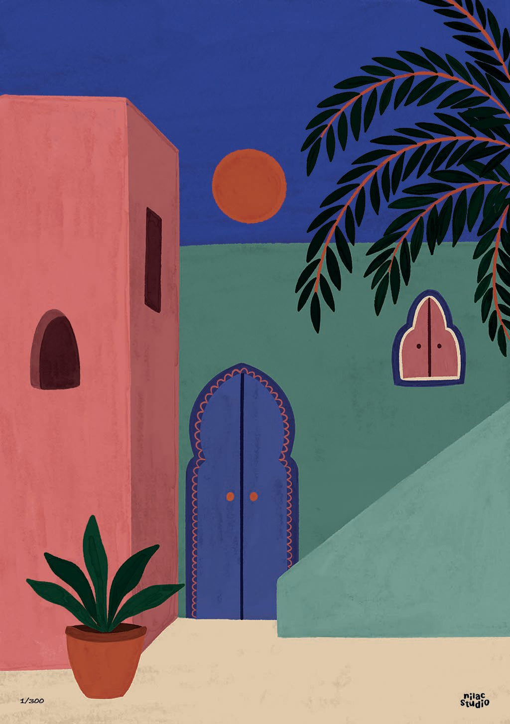 Marrakech Green Door Affiche - Porte verte 